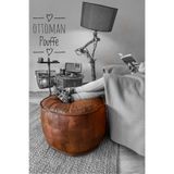 Ottoman Pouffe El Yapımı Hakiki Kuzu Derisi Bohem Ottoman Puf Yer Ayak Uzatma Minderi Taba 60x40cm(DOLGUSUZ)