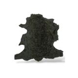 Ottoman Pouffe Hakiki Gerçek Deri Koyun Postu Haki Yeşil 65X82cm
