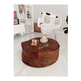 Ottoman Pouffe Iskandinav El Yapımı Hakiki Deri Bohem Ottoman Puf Yer Minderi 60x30cm(Dolgulu Gönderilecektir)