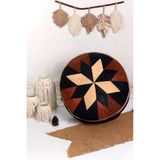 Ottoman Pouffe İskandinav El Yapımı Hakiki Deri Bohem Puf Minder 60X30cm (Dolgusuz Gönderilecek)