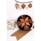 Ottoman Pouffe İskandinav El Yapımı Hakiki Kuzu Derisi Bohem Bahçe Balkon Bungalov Puf Minder 60X30cm(Dolgulu)