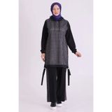ottoman wear Behrem Büyük Beden Tesettür Pantolonlu Takım Siyah OTW3565