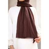 OttomanSilk Bambu Kraş Şal Acı Kahve 0004