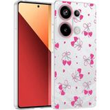 Ottonova Xiaomi Redmi Note 13 Pro 4g Kılıf Çiçek ve Fiyonk Desenli Kamera Yükseltili Nova Premium - Açık Pembe