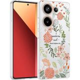 Ottonova Xiaomi Redmi Note 13 Pro 4g Kılıf Çiçek ve Fiyonk Desenli Kamera Yükseltili Nova Premium - Açık Yeşil - Turuncu