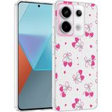 Ottonova Xiaomi Redmi Note 13 Pro 5g Kılıf Çiçek ve Fiyonk Desenli Kamera Yükseltili Nova Premium - Açık Pembe