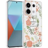 Ottonova Xiaomi Redmi Note 13 Pro 5g Kılıf Çiçek ve Fiyonk Desenli Kamera Yükseltili Nova Premium - Açık Yeşil - Turuncu