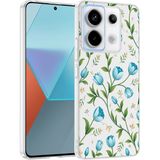 Ottonova Xiaomi Redmi Note 13 Pro 5g Kılıf Çiçek ve Fiyonk Desenli Kamera Yükseltili Nova Premium - Mavi - Yeşil