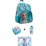 Ottonya Frozen Lisanslı Ilkokul Çantası 4 Lü Set(Beslenme+Suluk+Resim Defteri) - Buz Mavisi