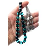 OTTOTESBİH Erkek 11x13.5mm Maskot Boy Su Yeşili Toz Kehribar Tesbih Efe Tesbihi