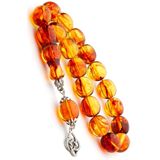 OTTOTESBİH Erkek 14x15mm Maskot Boy Sarı Kırmızı Kehribar Tesbih Efe Tesbihi