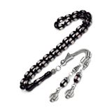 OTTOTESBİH Erkek 7x11mm Siyah Sürmeli Kokulu Toz Kehribar Tesbih