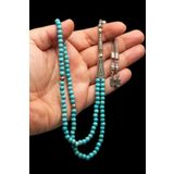 OTTOTESBİH Hediyelik Tesbih, 5x6mm 99'luk Namaz Tesbihi, Firuze Tesbih, Turkuaz Tesbih