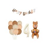 Oturan Ayi Retro Renk Doğum Günü Balon Set, 4