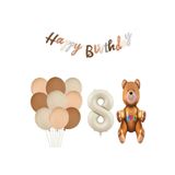 Oturan Ayi Retro Renk Doğum Günü Balon Set, 8