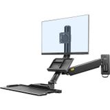 Oturma Stant İş İstasyonu Duvara Monte Yüksekliği Ayarlanabilir Oturma Standı Dönüştürücü, Klavye Tepsili, VESA 75/100, Yük Kapasitesi 2-9 kg MB32-B