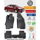 Oty Fiat Linea 2007+ 3D Havuzlu Paspas - Siyah