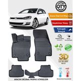 Oty Volkswagen Golf 7 2012+2020 3D Havuzlu Paspas - Siyah