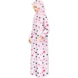 Oulabi Mir Pratik Fermuarlı Pamuklu Kız Çocuk Namaz Elbisesi Pembe Baskılı - 4 - 5 Yaş