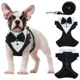 OUOBOB Köpek smokin tasma seti, resmi köpek koşum takımı, papyon ile resmi köpek koşum takımı, Düğün için köpek yelek koşum takımı, Küçük orta boy köpekler için köpek kostümü, Açık hava doğum günü