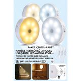 Ouptec 4 Adet Hareket Sensörlü LED Lamba Şarjlı Kablosuz Gece Lambası Koridor Dolap İçi Işık