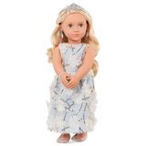 Our Generation Bebek Ellory 46 cm | BD31346 | Taçlı, Küpe, Bileklik ve Çiçekli Elbise | Güzel Mavi Uyku Gözleri ve Uzun Sarı Saçlı | 3 Yaşından İtibaren