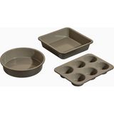 Our Place Baker's Kit Üçlü Seramik Fırın Kabı Seti - Kahverengi