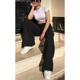 OurStyles N.E.W _ KADIN YÜKSEKBEL MEVSİMLİK KETEN BEL LASTİKLİ İP BAĞLAMALI RAHAT PALAZZO PANTOLON