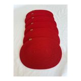 oushak Jüt Amerikan Servis Sofra Altlığı, Masa Dekoru Supla Oval Kırmızı 30x40 6lı Kırmızı-30 x 40