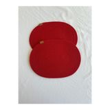 oushak Jüt Amerikan Servis Sofra Altlığı, Masa Dekoru Supla Oval Kırmızı 30x40 8li Kırmızı-30 x 40