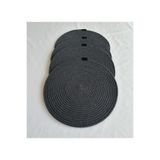 oushak Yuvarlak Amerikan Servis Sofra Altlığı, Masa Dekoru Supla Antrasit 33cm 4lü Antrasit-33 x 33