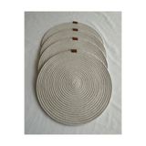 oushak Yuvarlak Amerikan Servis Sofra Altlığı, Masa Dekoru Supla Beyaz 33cm 4lü Beyaz-33 x 33