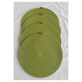 oushak Yuvarlak Amerikan Servis Sofra Altlığı, Masa Dekoru Supla Fıstık Yeşil 33cm 4lü Fıstık Yeşil-33 x 33