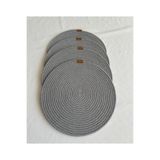 oushak Yuvarlak Amerikan Servis Sofra Altlığı, Masa Dekoru Supla Gri 33cm 4lü Gri-33 x 33