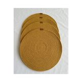 oushak Yuvarlak Amerikan Servis Sofra Altlığı, Masa Dekoru Supla Hardal 33cm 4lü Hardal-33 x 33
