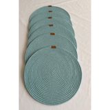 oushak Yuvarlak Amerikan Servis Sofra Altlığı, Masa Dekoru Supla Mint 33cm 6lı Mint-33 x 33