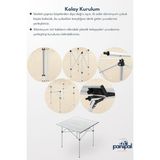 Outdoor Alüminyum Katlanabilir Kamp ve Piknik Masası, 72X70X70 Cm, 2700 Gr, 35 kg Taşıma Kapasit - Çok Renkli