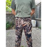Outdoor Avcılık Kamuflaj Saz Desenli Softshel Kar Su Rüzgar Geçirmez Pantolon - 2XL