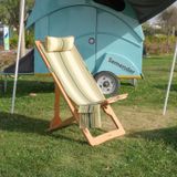 Outdoor Ayarlanabilir Kamp Sezlongu (Yeşil Beyaz Çizgili)