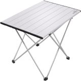 Outdoor Katlanabilir Alüminyum Kamp ve Piknik Masası, 56x41x45 cm, 1370 gr, 18 kg Taşıma Kapasitesi, Omuz Askılı Çanta ile (Gri)
