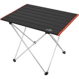 Outdoor Katlanabilir Alüminyum Kamp ve Piknik Masası, 56x41x45 cm, 1370 gr, 18 kg Taşıma Kapasitesi, Omuz Askılı Çanta ile (Siyah-Kırmızı)