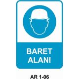 Outdoor One Baret Alanı Iş Güvenliği Uyarı Levhası 1 Adet Pvc 21 x 29CM