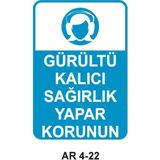 Outdoor One Gürültü Kalıcı Sağırlık Yapar Korunun Kadın Figürlü Iş Güvenliği Uyarı Levhası 1 Adet Pvc 21 x 29CM