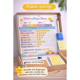 Outdoor One Kişiye Özel Çocuk Görev Panosu –Montessori Ödül ve Başarı Tablosu (Kalem + Yıldız Sticker Dahil)