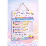 Outdoor One Kişiye Özel Montessori Görev ve Başarı Panosu - Yaz-Sil Hediyeli (30X40 Cm) Kalem + STICKER02
