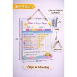 Outdoor One Kişiye Özel Montessori Görev ve Başarı Panosu - Yaz-Sil Hediyeli (30X40 Cm) Kalem + STICKER04