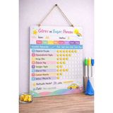 Outdoor One Kişiye Özel Montessori Görev ve Başarı Panosu - Yaz-Sil Hediyeli (30X40 Cm) Kalem + STICKER05