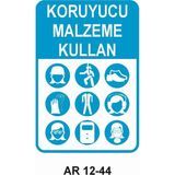 Outdoor One Koruyucu Malzeme Kullan 2 Kadın Figürlü Iş Güvenliği Uyarı Levhası 1 Adet Pvc 21 x 29CM