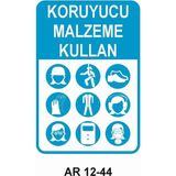 Outdoor One Koruyucu Malzeme Kullan 2 Kadın Figürlü Iş Güvenliği Uyarı Levhası 1 Adet Pvc 21 x 29CM