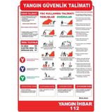 Outdoor One Yangın Güvenlik Talimatı Iş Güvenliği Uyarı Levhası 1 Adet Pvc 21 x 29CM